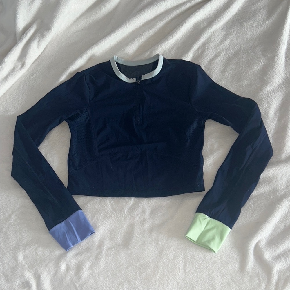 Women's Navy Long Sleeve Top